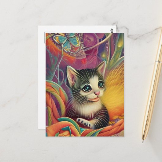 Carte Postale Chatons adorables 1 (Devant/Arrière en situation)
