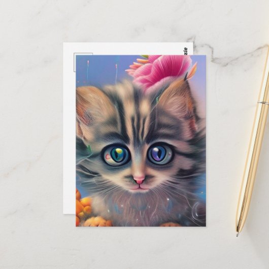 Carte Postale Chatons adorables 3 (Devant/Arrière en situation)