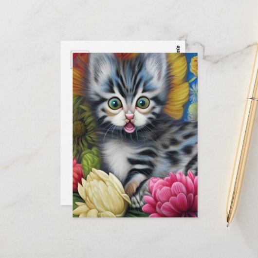 Carte Postale Chatons adorables 5 (Devant/Arrière en situation)
