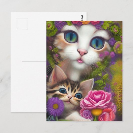 Carte Postale Chatons adorables 8 (Devant / Derrière)