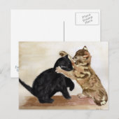 Carte Postale Chatons Joueurs (Devant / Derrière)