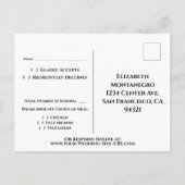 Carte Postale Chatoyant Sparkles Gold & Black Wedding RSVP (Dos)