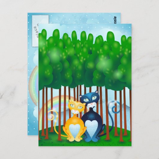 Carte Postale Chats (Devant / Derrière)