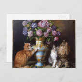 Carte Postale Chats à fleurs IA (Devant / Derrière)