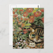 Carte postale Chats à fleurs vintages (Devant / Derrière)