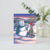 Carte Postale Chats à neiges (Debout devant)