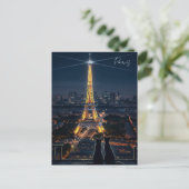 Carte Postale Chats à Paris Tour Eiffel la Nuit (Debout devant)