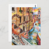 Carte Postale Chats À Venise (Devant / Derrière)