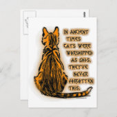 Carte Postale Chats adorés comme dieux (Devant / Derrière)