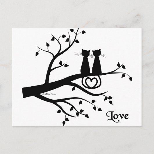Carte Postale Chats amoureux (Devant)