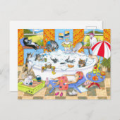 Carte Postale Chats amusants dans Bath 601 (Devant / Derrière)