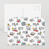 Carte Postale Chats amusants, lait et magie. (Devant / Derrière)