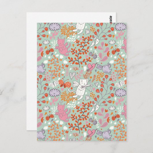 Carte Postale Chats anges (Devant / Derrière)