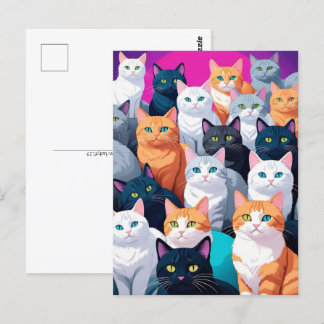 Carte Postale Chats arc-en-ciel, Post-croisement