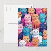 Carte Postale Chats arc-en-ciel, Post-croisement (Devant / Derrière)