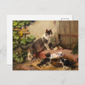 Carte Postale Chats au bol de lait | Julius Adam le Jeune (Devant / Derrière)