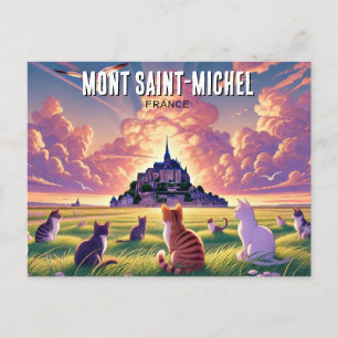 Carte Postale Chats au Mont Saint-Michel France