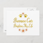 Carte Postale Chats birmans Éclairer Ma Vie (Devant / Derrière)