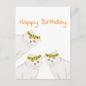 Carte Postale Chats blancs Joyeux Anniversaire (Devant)