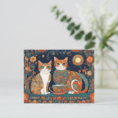 carte postale chats café (Debout devant)