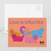 Carte Postale Chats cardiaques polyamory (Devant / Derrière)