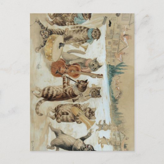 Carte Postale Chats Carol Chant de Louis Wain (Devant)