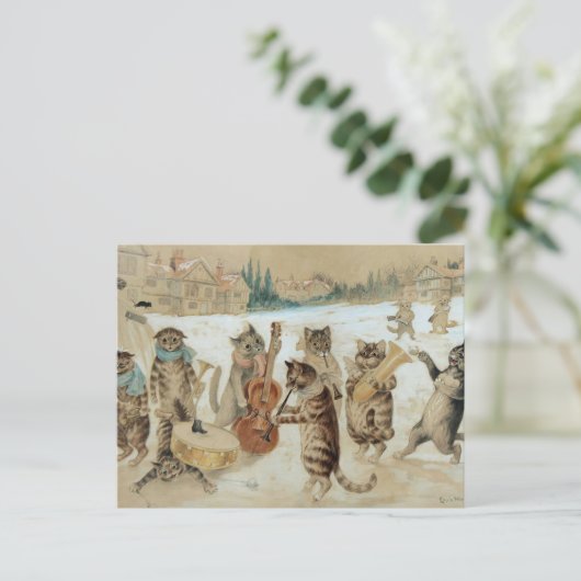 Carte postale Chats Carol Singing (Debout devant)