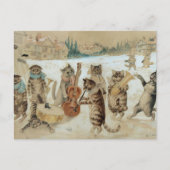 Carte postale Chats Carol Singing (Devant)