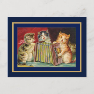 Carte postale Chats chanteurs vintage