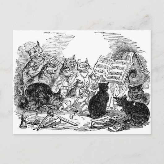 Carte Postale Chats chanteurs vintages (Devant)