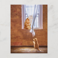 Chats chattes à la tablette orange