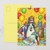 CARTE POSTALE CHATS CHUTANT ET S'ADAPTANT, CHATONS, SOURIS, ANNI (Devant / Derrière)