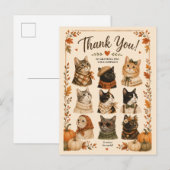 Carte Postale Chats Citrouilles Cosy (Devant / Derrière)