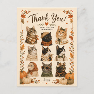 Carte Postale Chats Citrouilles Cosy
