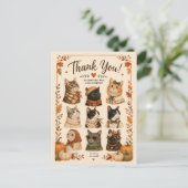 Carte Postale Chats Citrouilles Cosy (Debout devant)