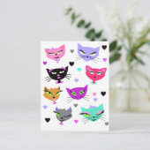 Carte Postale Chats colorés (Debout devant)