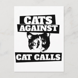 Carte Postale Chats contre les Catcall rétro calico féministe