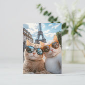 Carte Postale Chats cool à Paris (Debout devant)