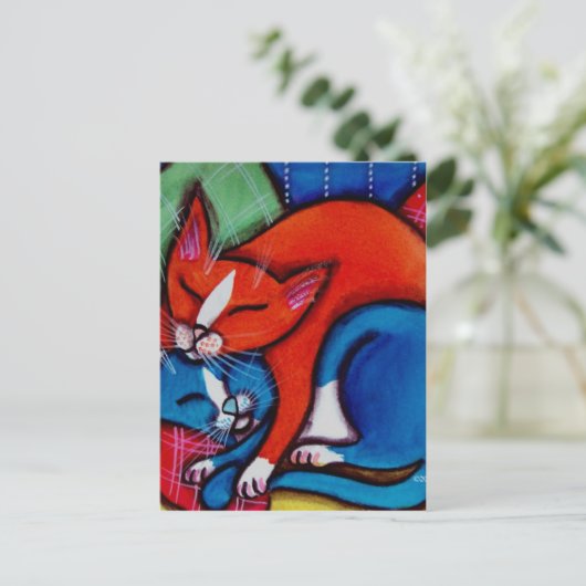 Carte Postale Chats couchés (Debout devant)