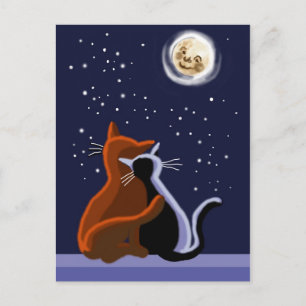 Carte Postale Chats d'amour