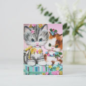Carte postale Chats d'anniversaire Vintages (Debout devant)