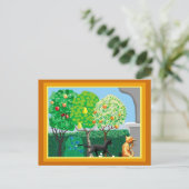 Carte Postale Chats dans le jardin (Debout devant)