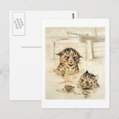 Carte Postale Chats dans l'eau, Louis Wain (Devant / Derrière)