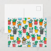 Carte Postale Chats dans les pots à fleurs (Devant / Derrière)