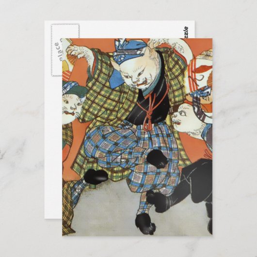 Carte postale Chats dansants (Devant / Derrière)