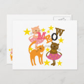 Carte Postale Chats dansants (Devant / Derrière)