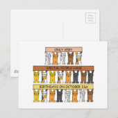 Carte Postale Chats de caricature pour l'anniversaire d'Hallowee (Devant / Derrière)