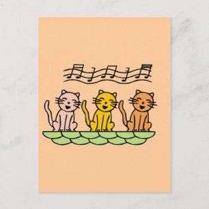 Carte Postale Chats de chant T-shirts et cadeaux
