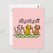 Carte Postale Chats de chant T-shirts et cadeaux (Devant / Derrière)