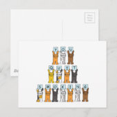 Carte Postale Chats de dessin animé pour arrêter de fumer (Devant / Derrière)